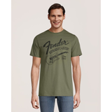 Logo T-Shirt Men's Fender Stratocaster Vintage Graphic Crewneck T Shirt Front_Flat
