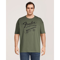 Men's Fender Stratocaster Vintage Graphic Crewneck T-Shirt Front_Flat