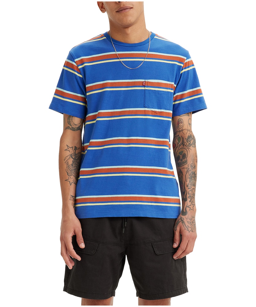 Levi's Men's Classic Stripe Pocket Crewneck Cotton T Shirt | Marks