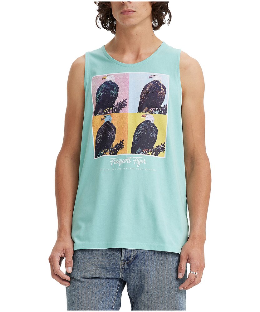 Levi's Men's Frequent Flyer Graphic Relaxed Fit Cotton Tank Top Marks