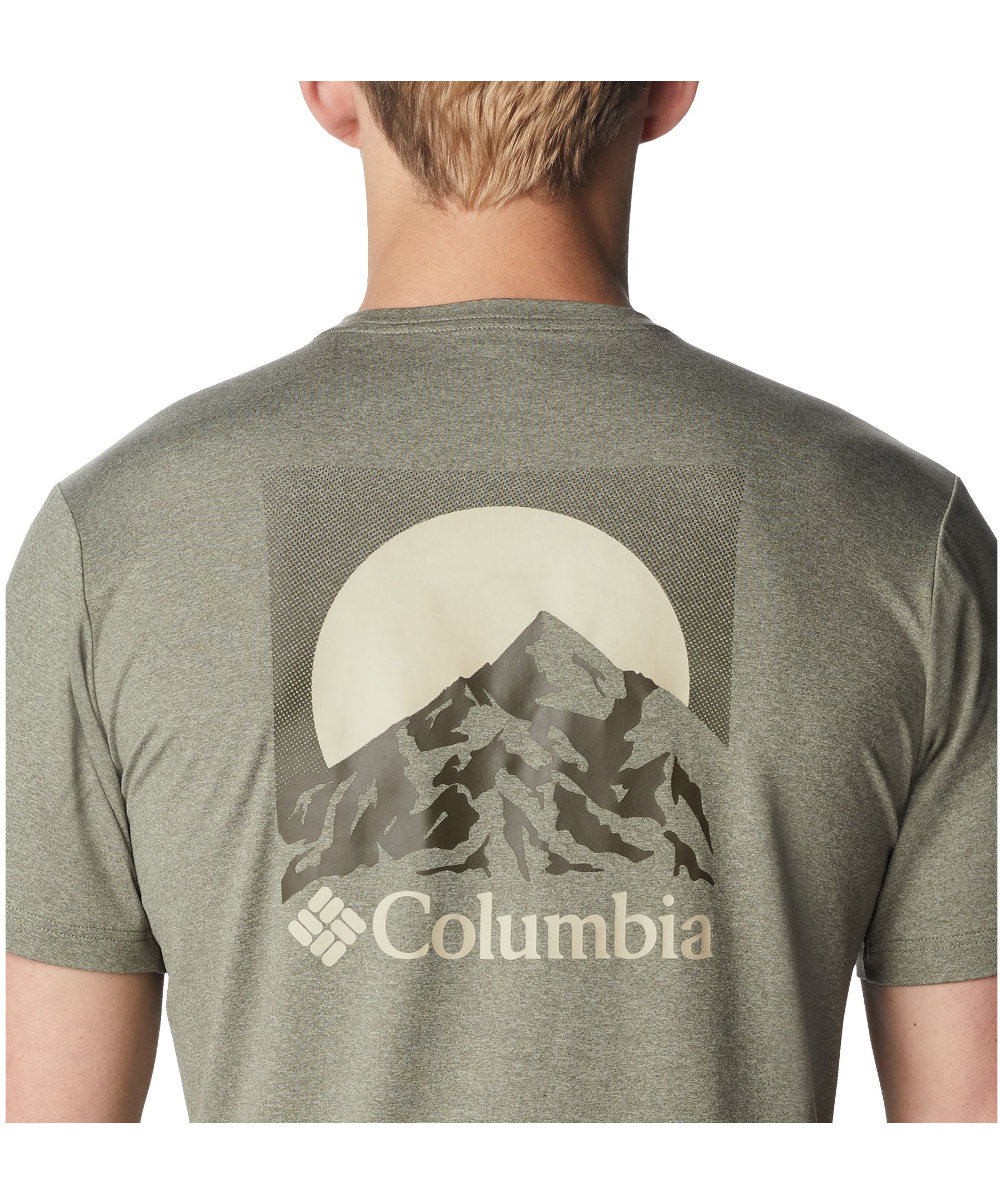 Columbia Men's Tech Trail Moonscape Omni-Shade Graphic CrewneckT Shirt
