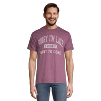 T-shirt graphique Logo T-Shirt à col ras du cou pour hommes, Sorry I'm Late Front_Flat