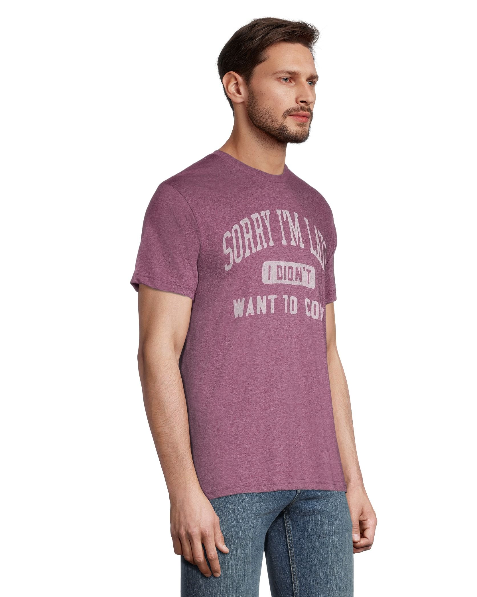 T-shirt graphique Logo T-Shirt à col ras du cou pour hommes, Sorry I'm Late