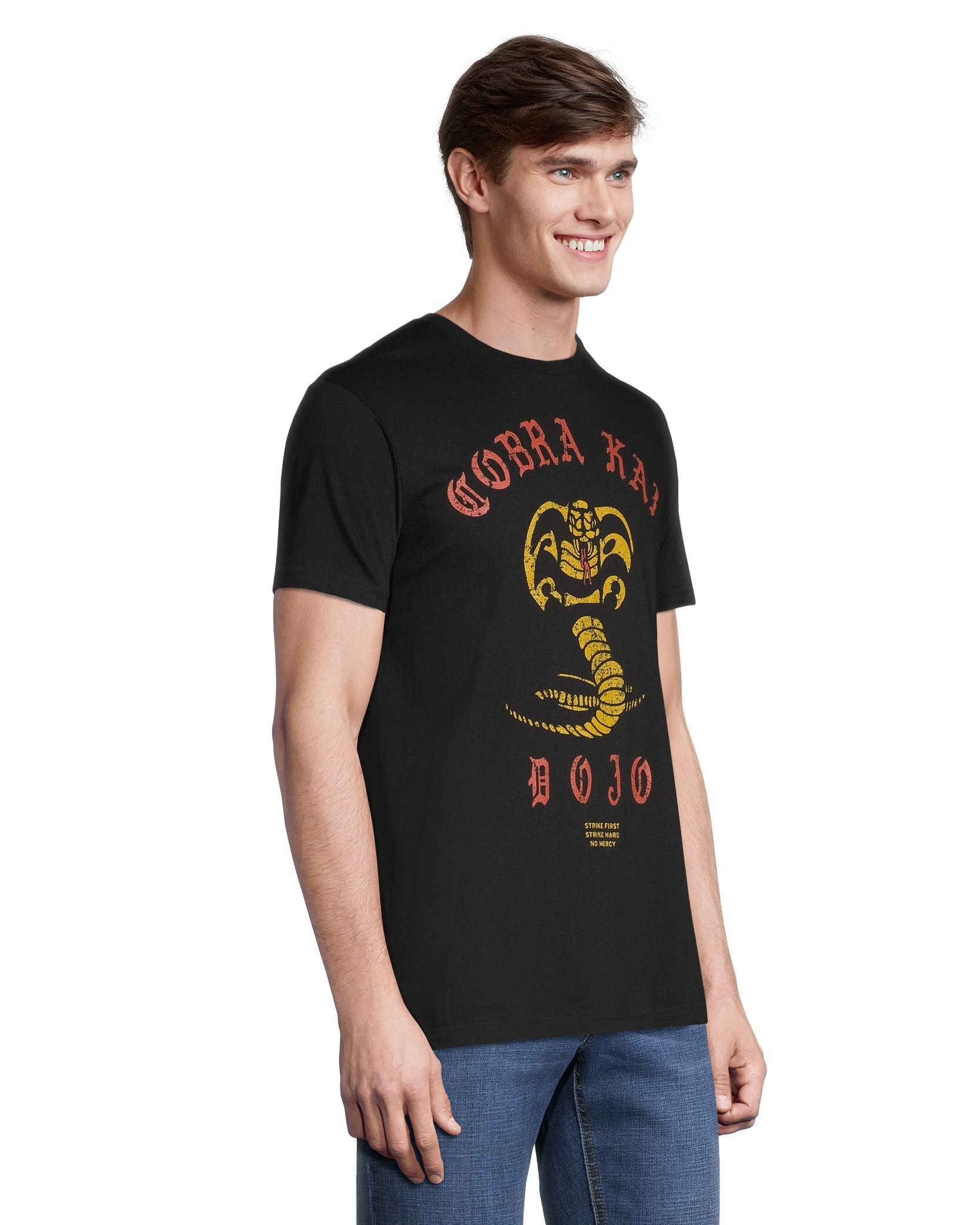 Logo T-Shirt Men's Cobra Kai Graphic Crewneck Cotton T Shirt