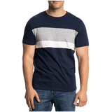 T-shirt en coton extensible à blocs de couleur pour hommes, Allan, Lois Front_Flat