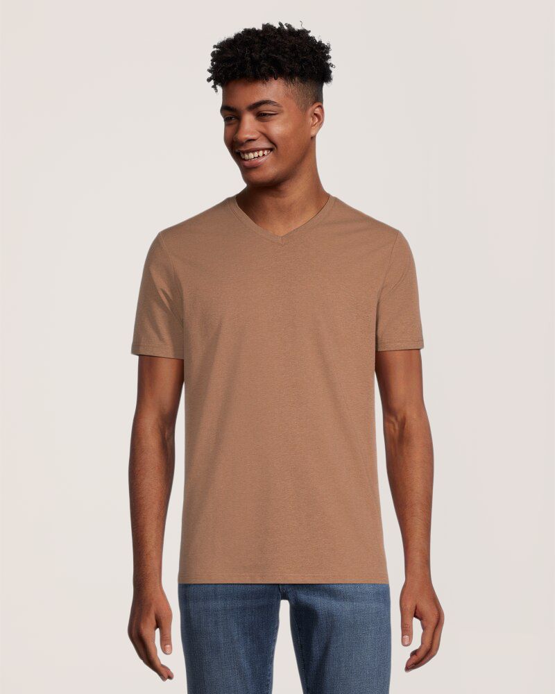 T-shirt extensible à encolure en V et à manches courtes, Denver Hayes