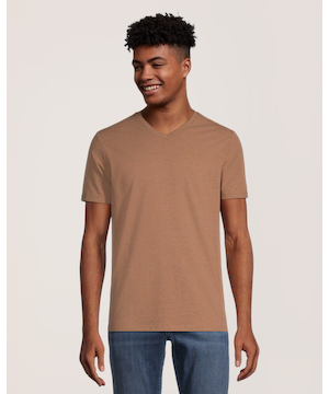 T-shirt extensible à encolure en V et à manches courtes, Denver Hayes