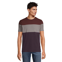 T-shirt extensible à manches courtes de coupe moderne à col ras du cou pour hommes, Denver Hayes Front_Flat