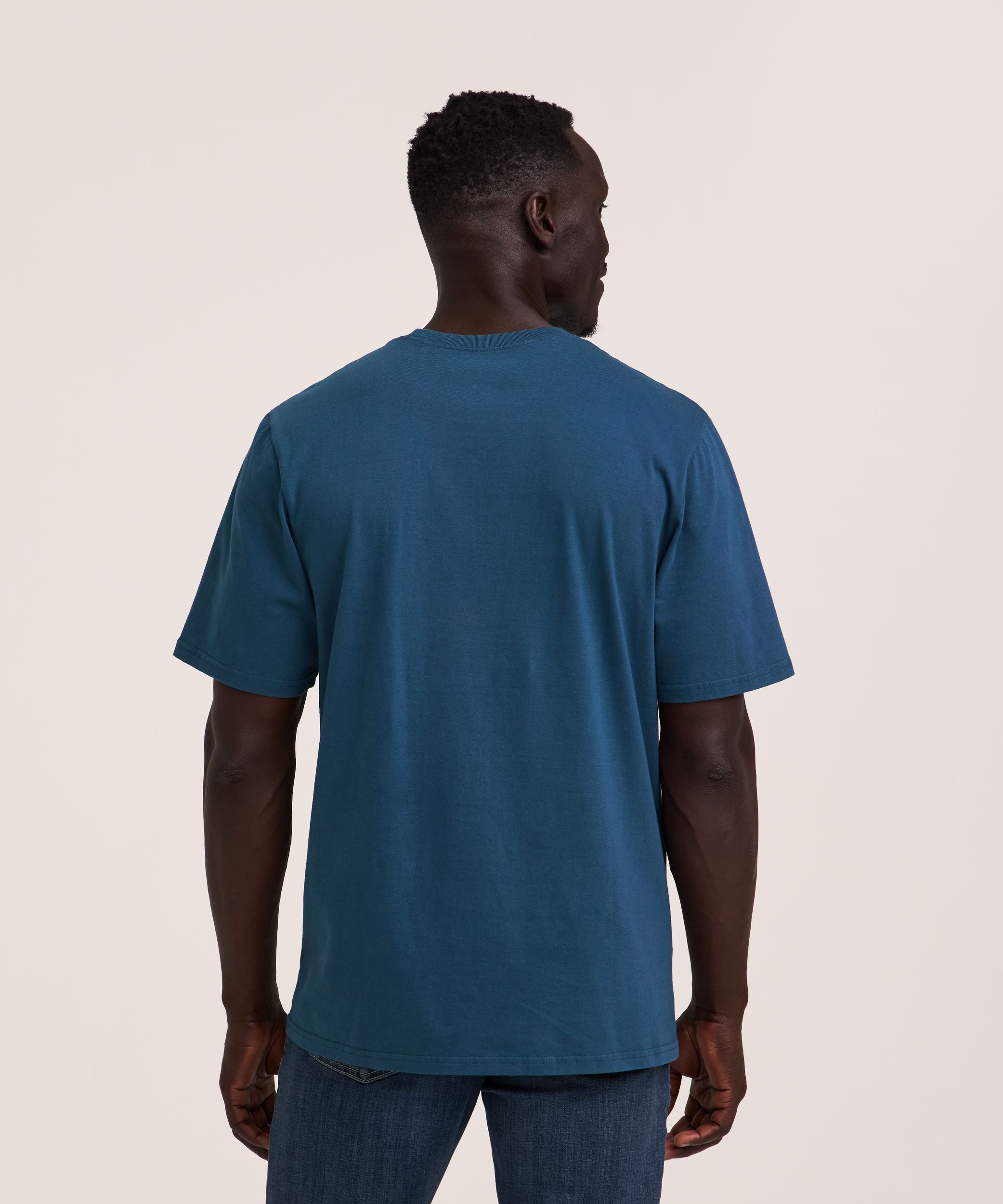 Denver Hayes Men's 50 Wash Classic Fit Chest Pocket Crewneck Cotton T-Shirt