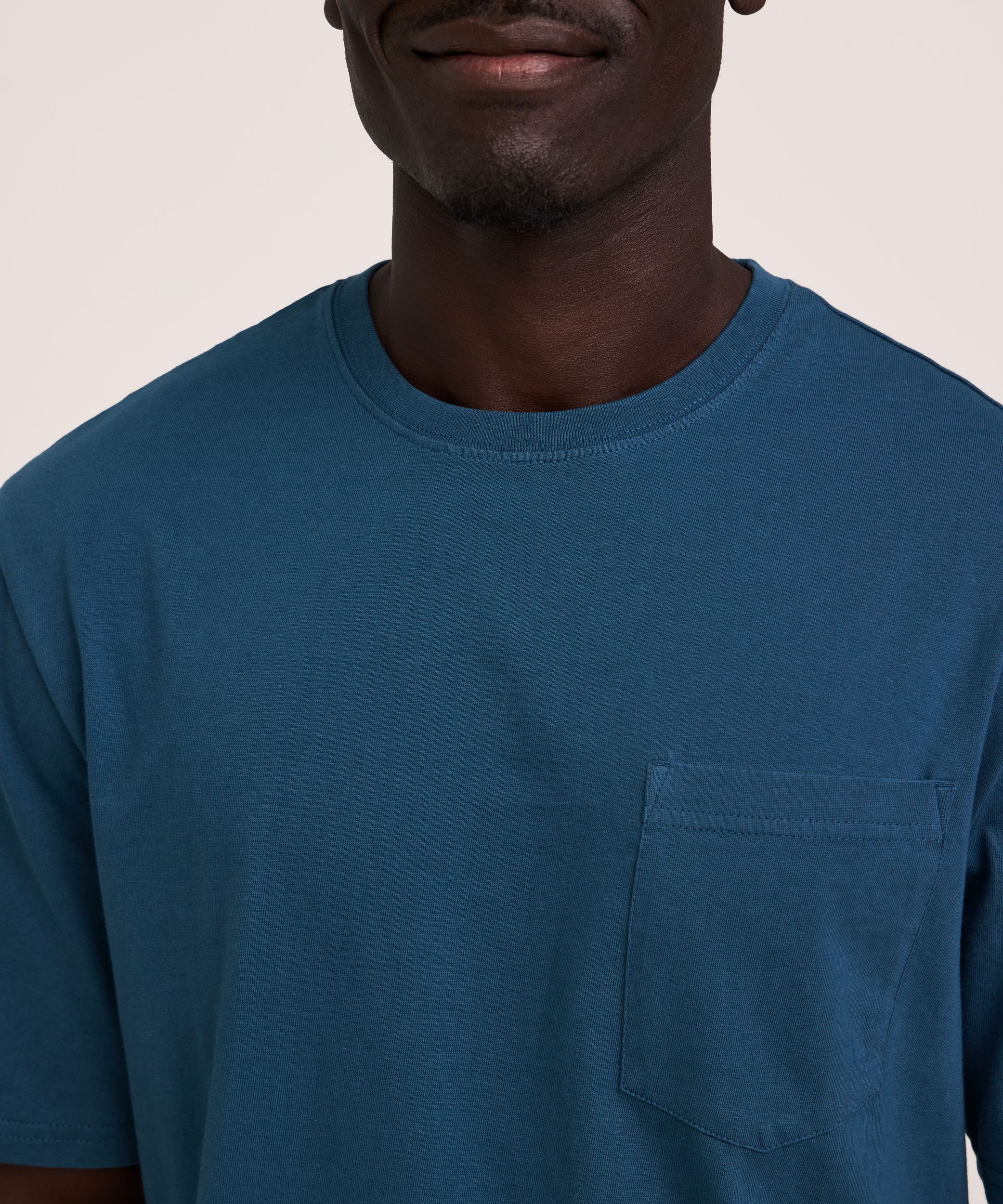 Denver Hayes Men's 50 Wash Classic Fit Chest Pocket Crewneck Cotton T-Shirt