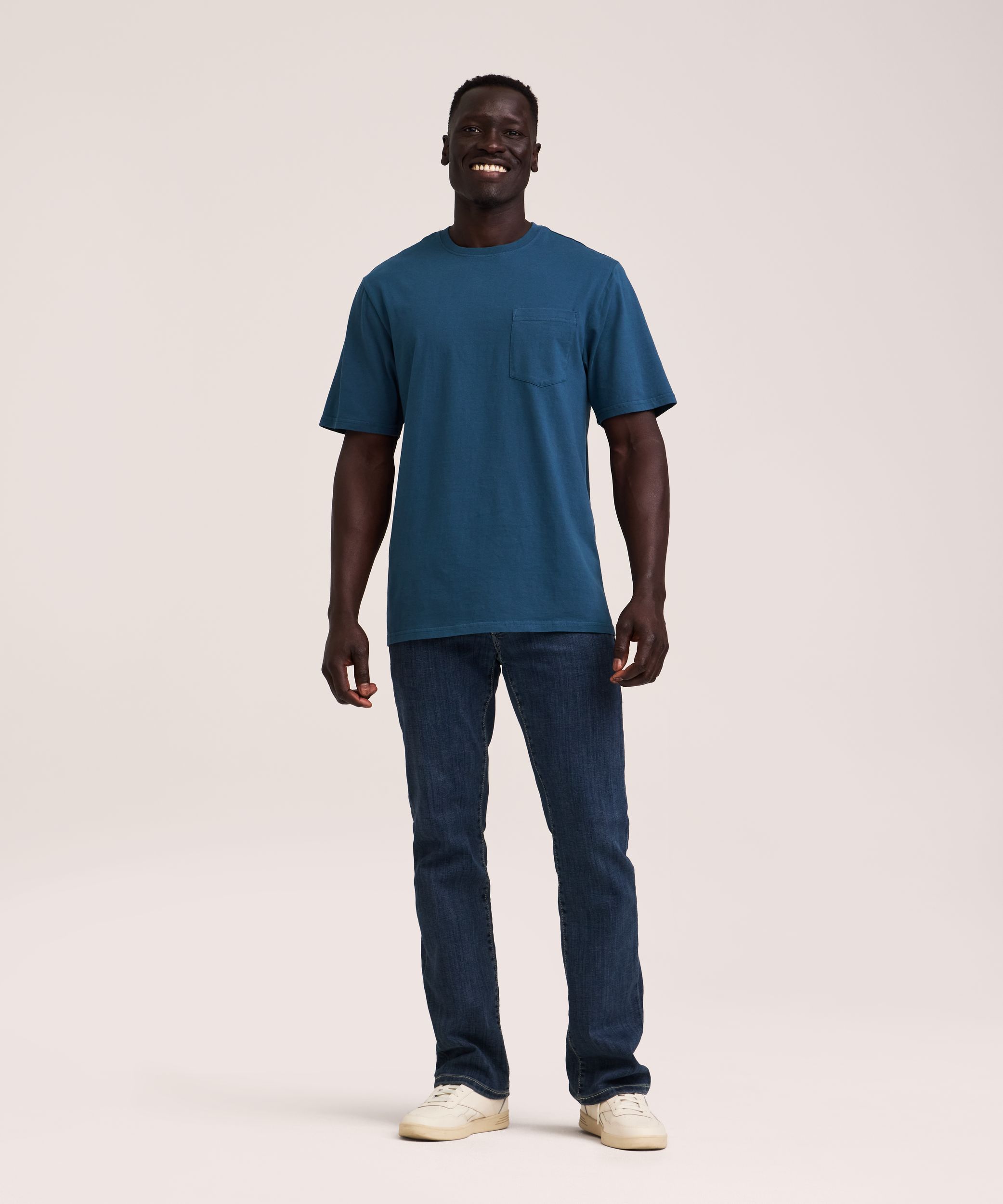 Denver Hayes Men's 50 Wash Classic Fit Chest Pocket Crewneck Cotton T-Shirt