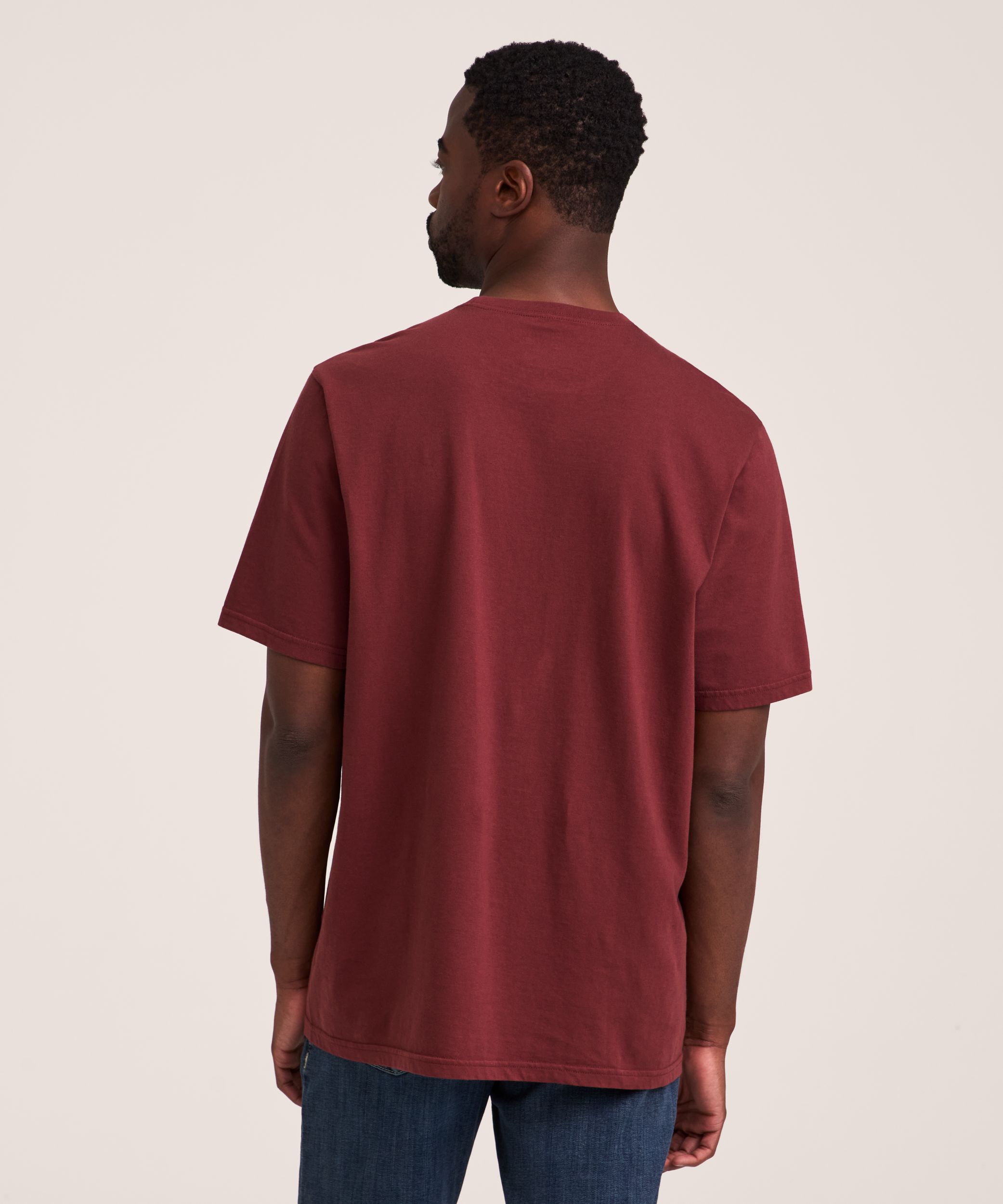 Denver Hayes Men's 50 Wash Classic Fit Chest Pocket Crewneck Cotton T-Shirt
