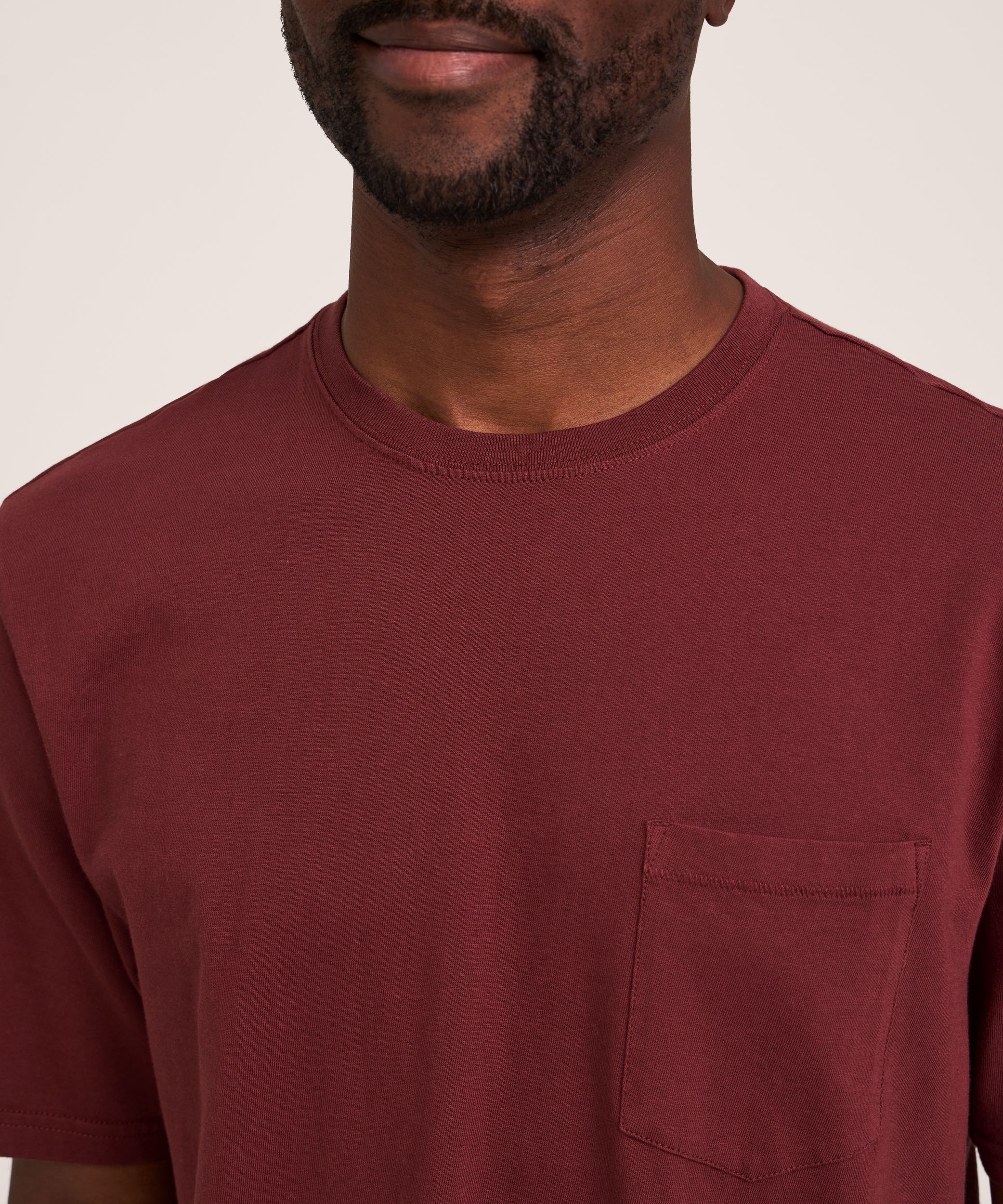 Denver Hayes Men's 50 Wash Classic Fit Chest Pocket Crewneck Cotton T-Shirt