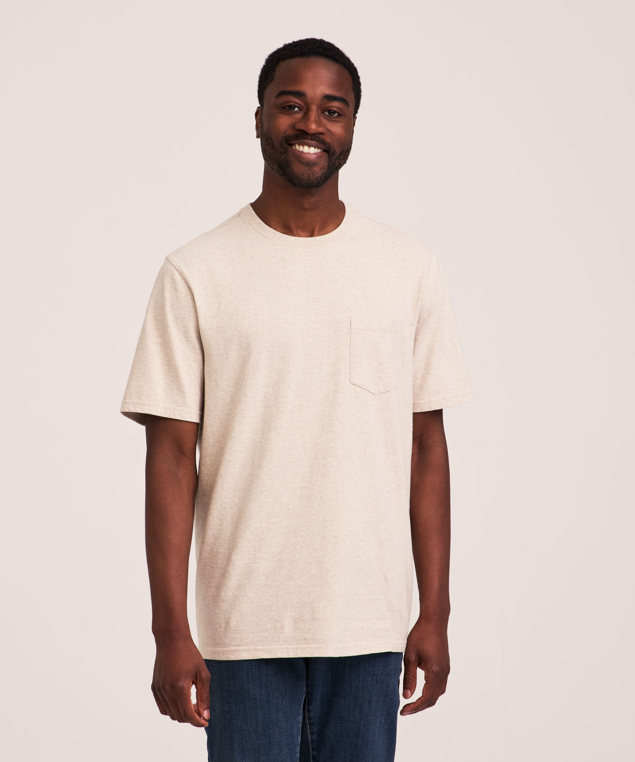 Denver Hayes Men's 50 Wash Classic Fit Chest Pocket Crewneck Cotton T-Shirt