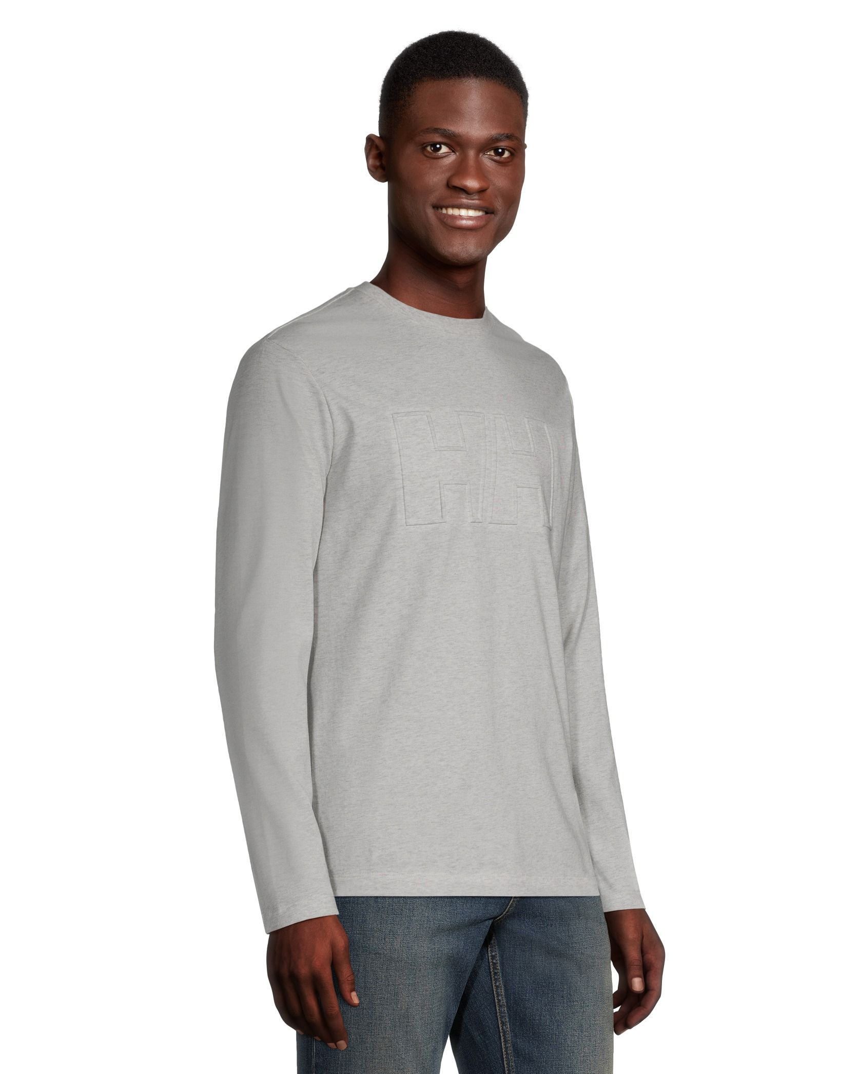 T shirt manches longues avec logo en relief pour hommes Bowen