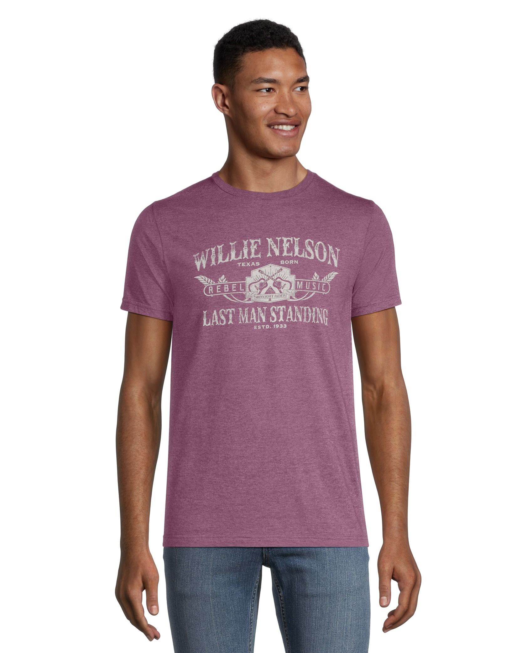 Logo T-Shirt Men's Willie Nelson Classic Fit Crewneck Graphic T Shirt