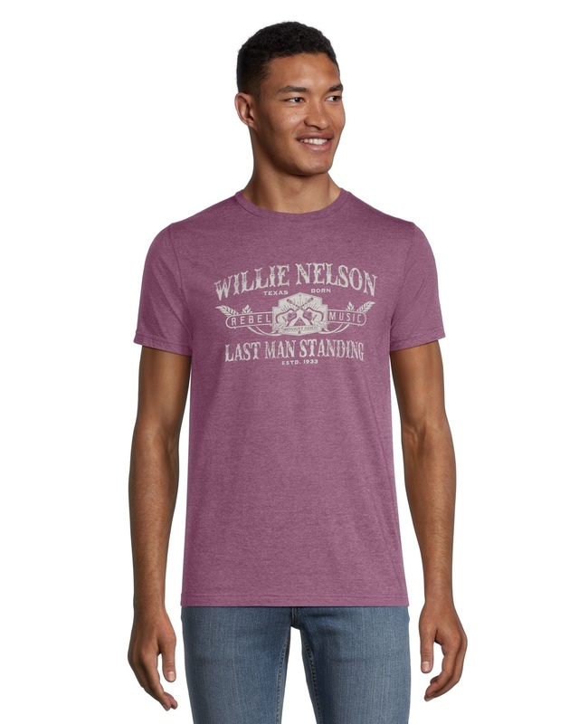 Logo T-Shirt Men's Willie Nelson Classic Fit Crewneck Graphic T Shirt
