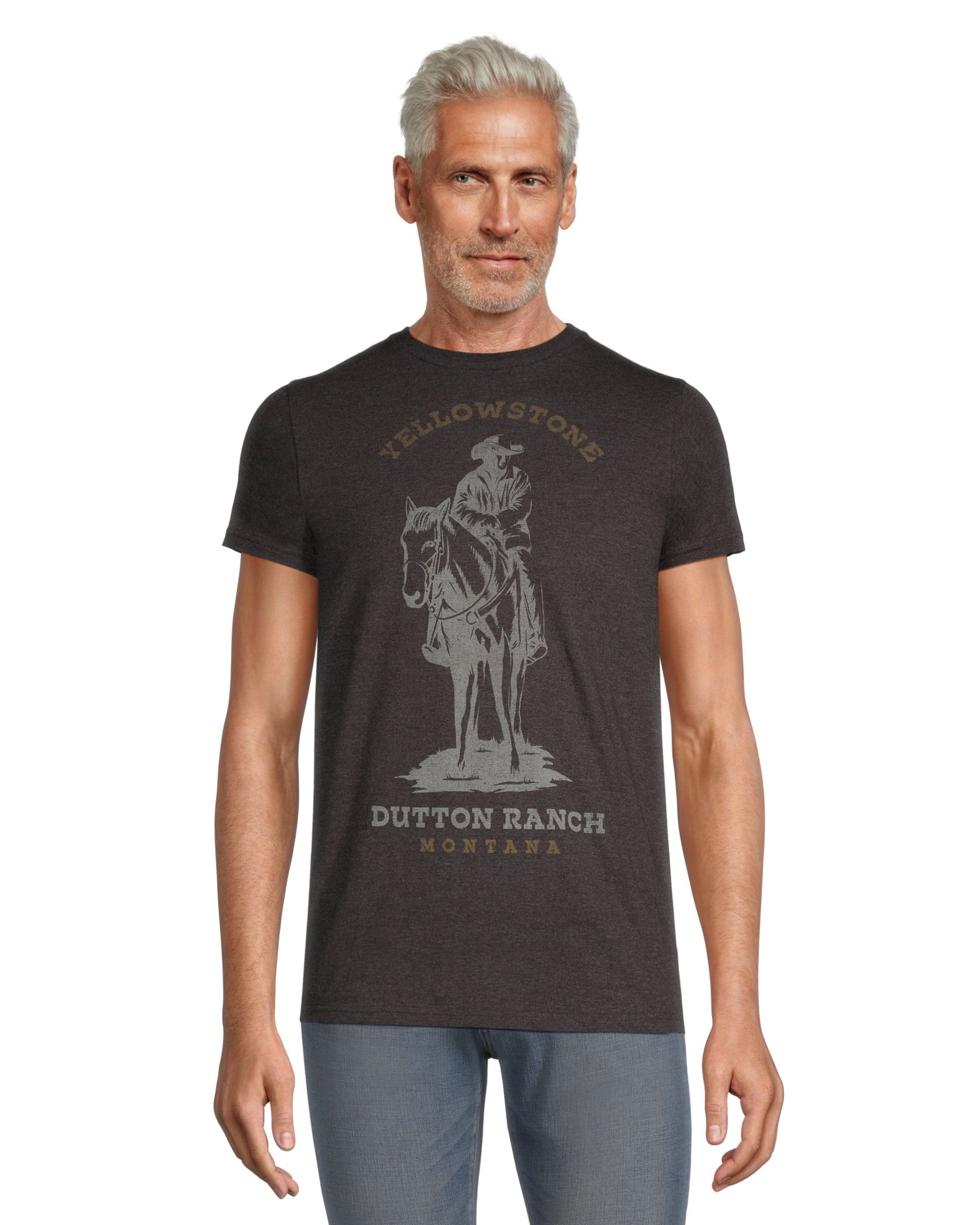 Logo T-Shirt Men's Yellowstone Montana Classic Fit Crewneck Graphic T Shirt