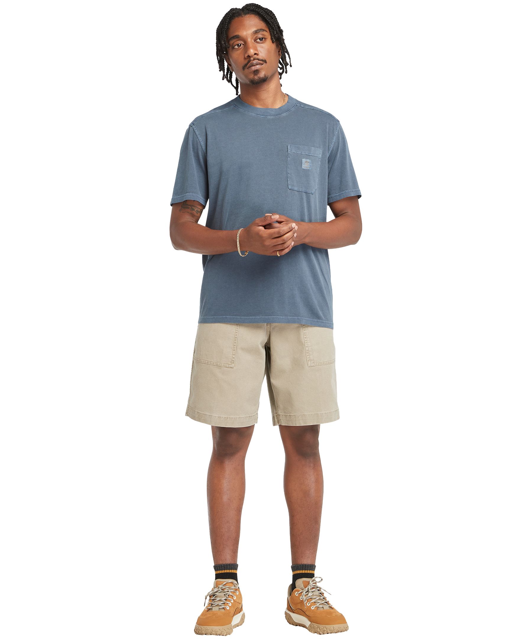 T-shirt teint en pièce à logo d'arbre pour hommes, Timberland