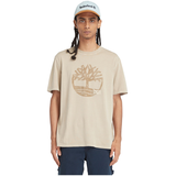 T-shirt teint en pièce et à logo graphique pour hommes, Timberland Front_Flat