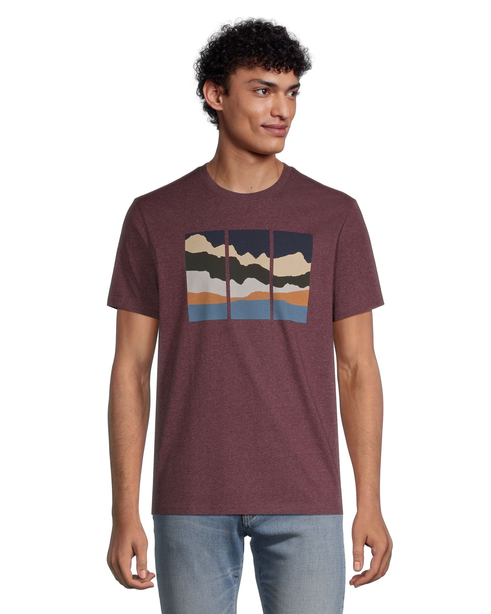 T-Shirt Homme Lucky Brand Gris à Imprimé Graphique - Taille M, Neuf Avec Étiquettes