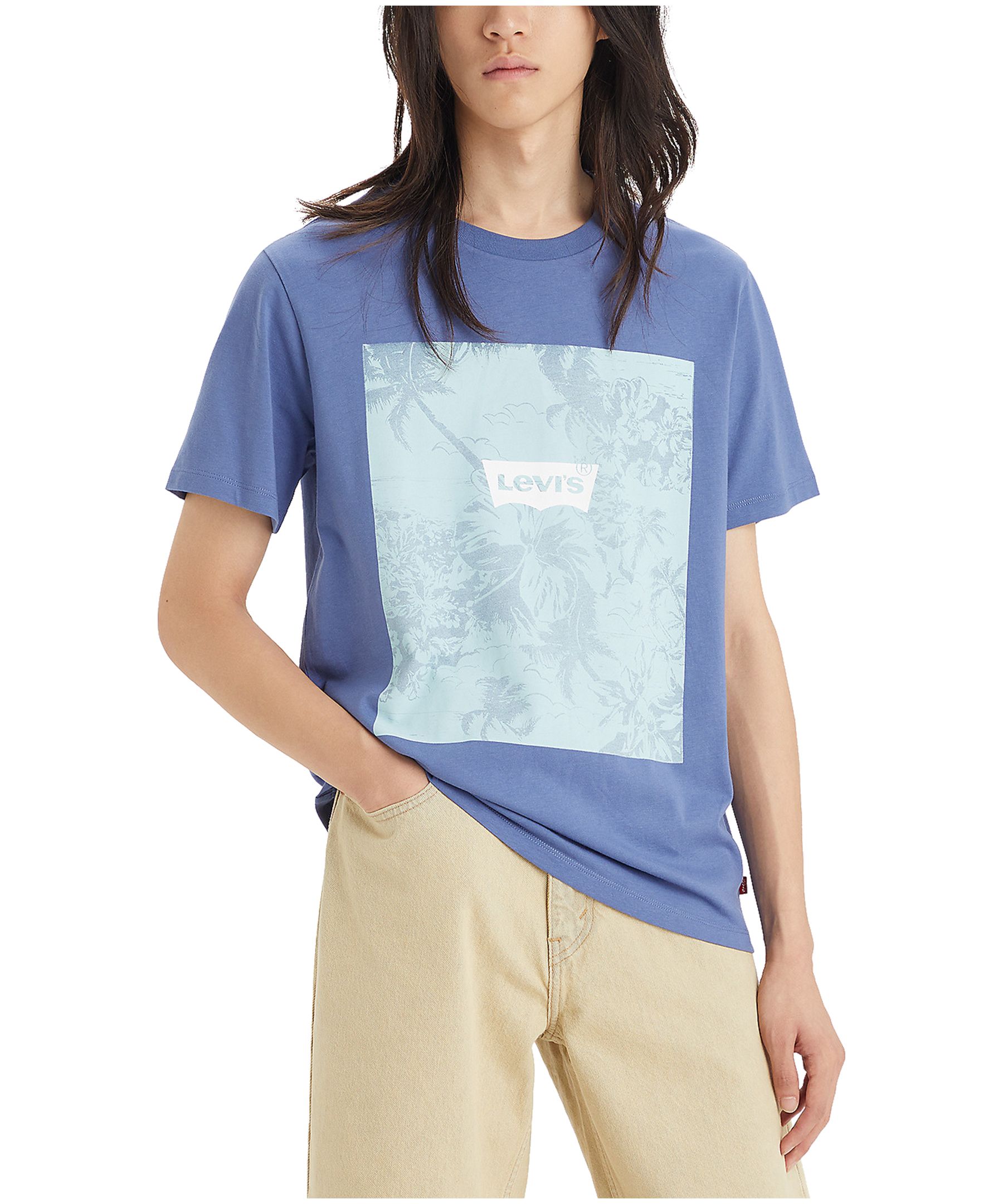 Levi's Men's Floral Tropic Square Graphic Cotton T Shirt