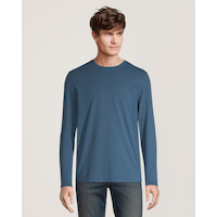 T-shirt extensible de saison à manches longues et à encolure ras du cou pour hommes, Denver Hayes Front_Flat