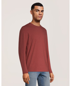 T-shirt extensible de saison à manches longues et à encolure ras du cou pour hommes, Denver Hayes