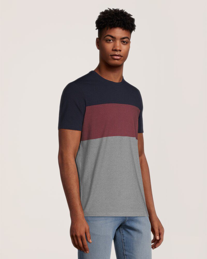 T-shirt extensible de saison à encolure ras du cou pour hommes, Denver Hayes