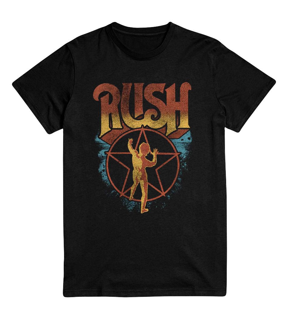 T-shirt rétro à logo de Rush en coton et à col ras du cou pour hommes