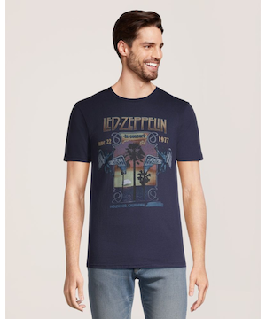Logo T-Shirts Men's Led Zeppelin Inglewood Graphic Vintage T-Shirt