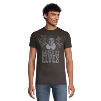 T-shirt graphique pour hommes, Raised by Elves des Fêtes, Logo T-Shirts Front_Flat