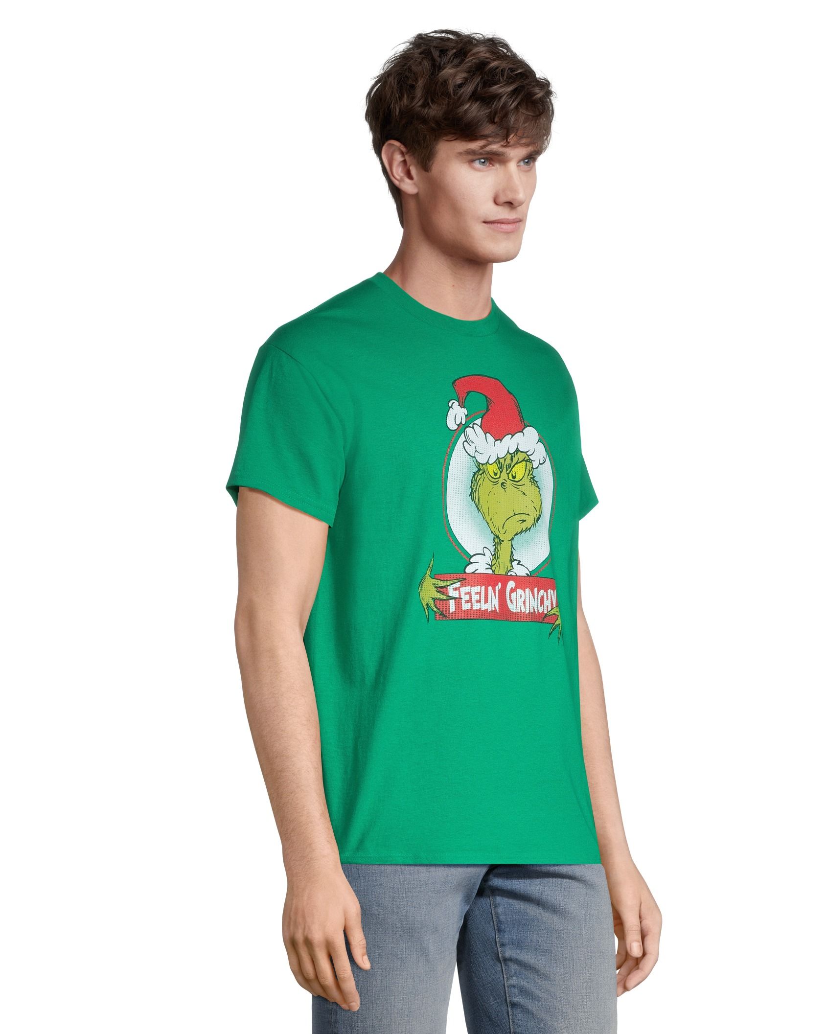Logo T-Shirts Men's Holiday Feelin' Grinchy Graphic T Shirt