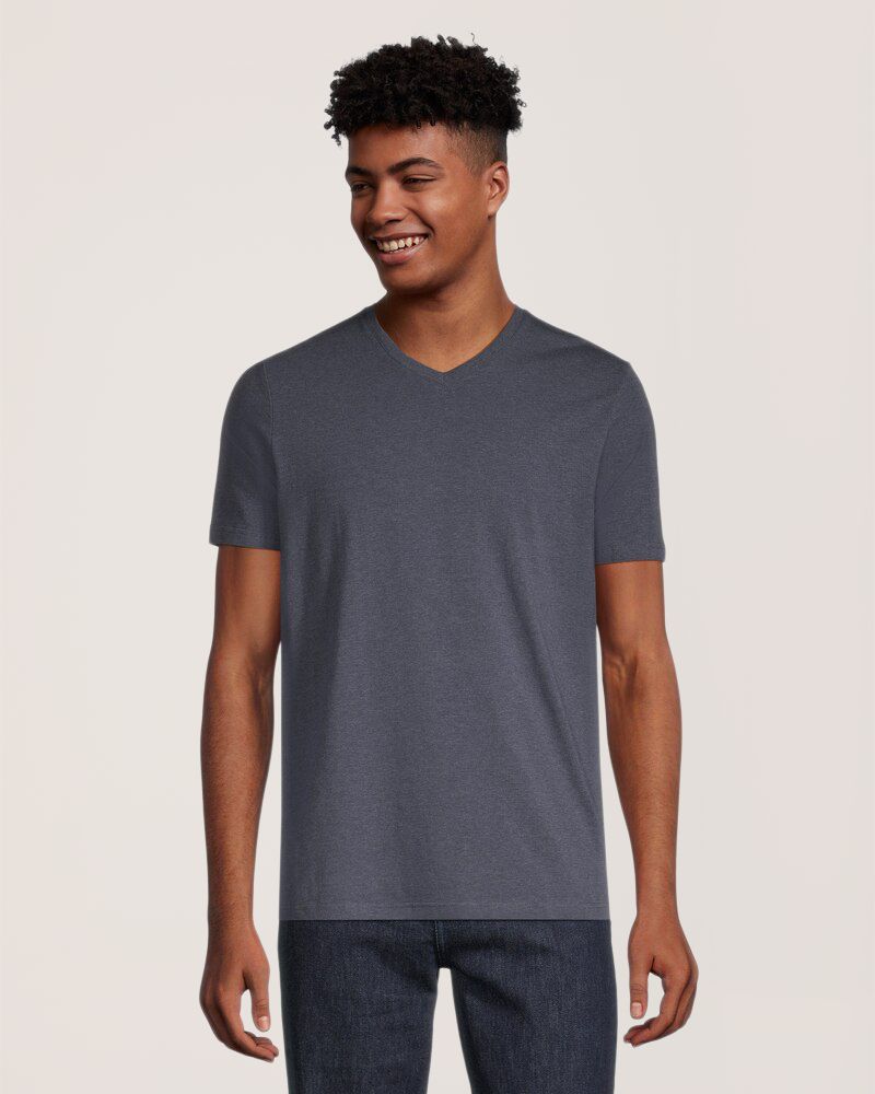 T-shirt extensible à encolure en V pour hommes, Denver Hayes