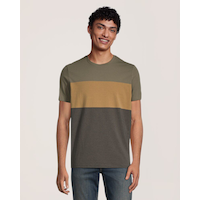 T-shirt extensible à col ras du cou saisonnier pour hommes, Denver Hayes Front_Flat