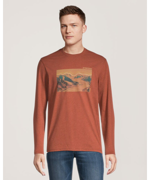 T-shirt à manches longues avec graphique de glacier CF pour hommes, WindRiver