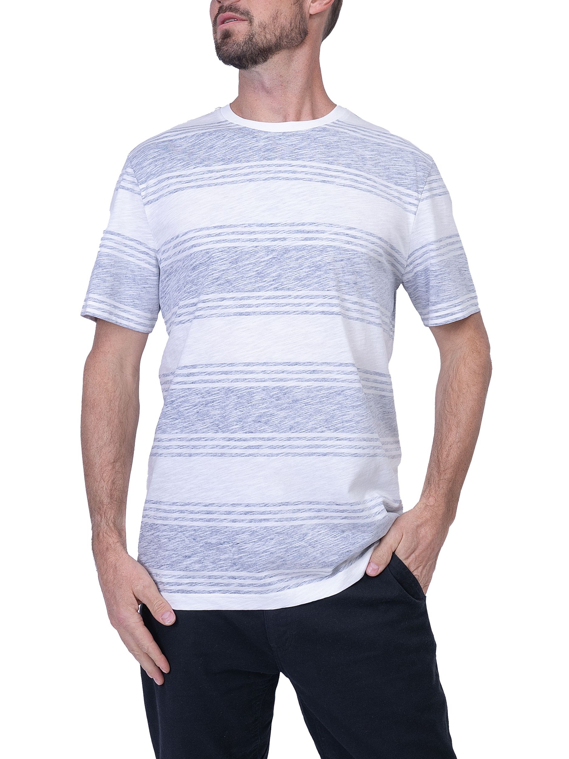 T-shirt à imprimé en transparence pour hommes, Silver