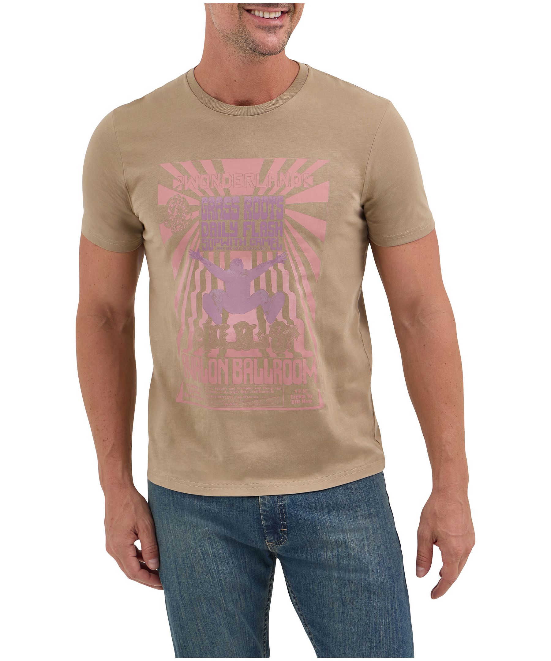 T-shirt avec graphique PI pour hommes, chien de famille et pays des merveilles, Wrangler