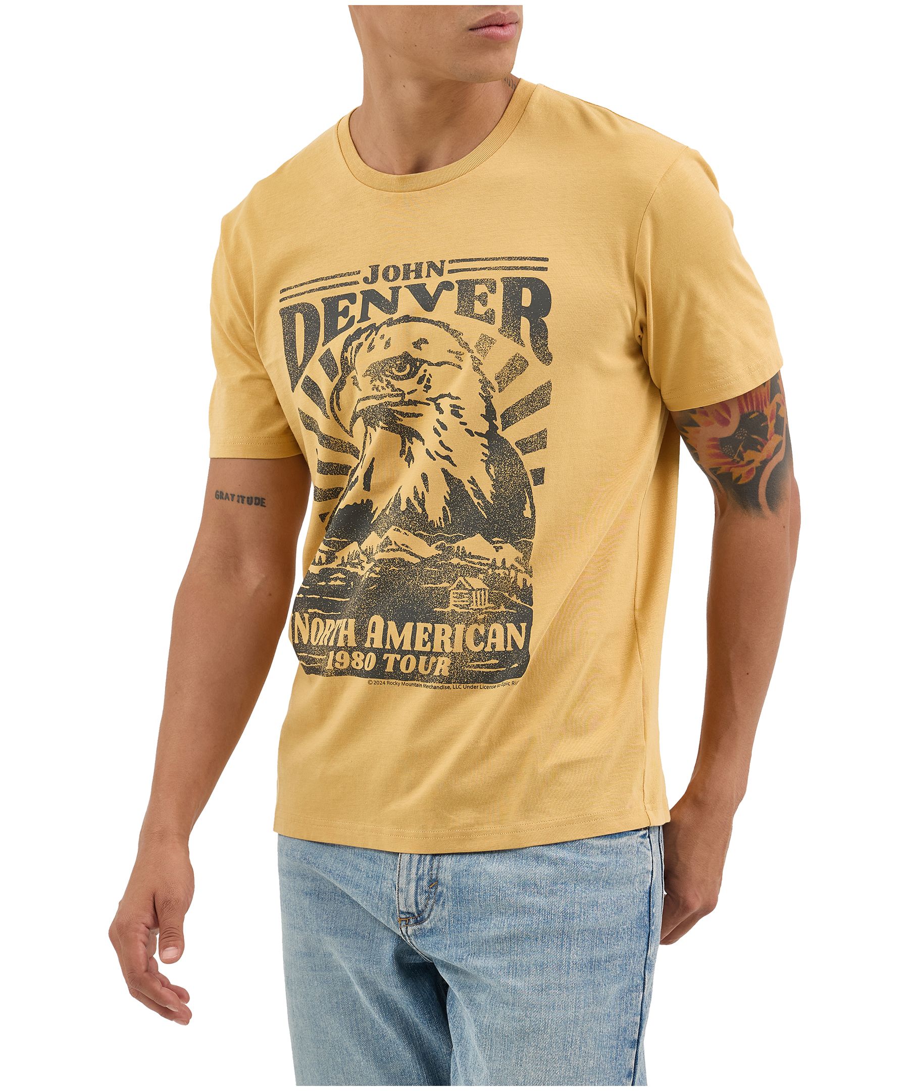T-shirt graphique pour hommes, aigle et John Denver, Wrangler