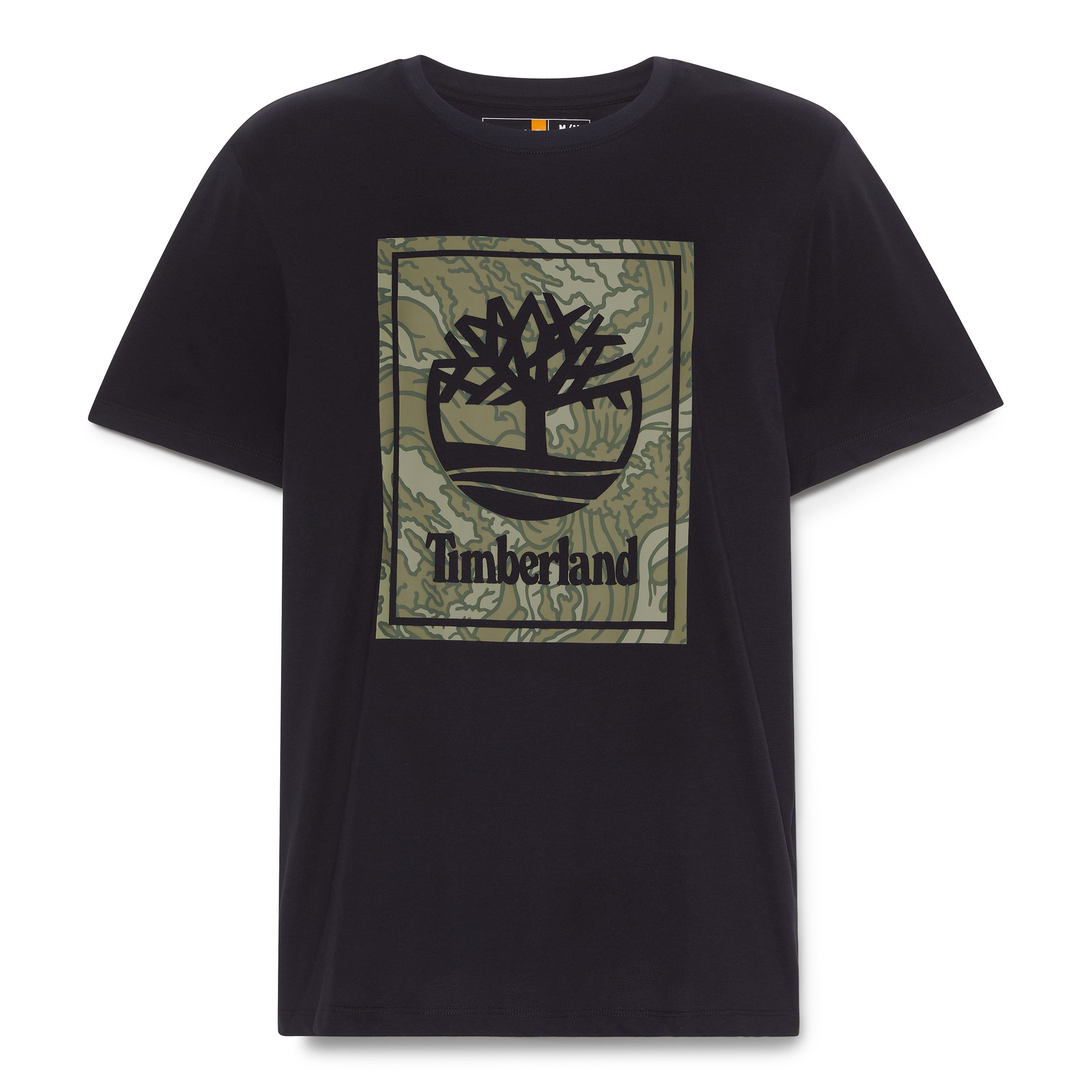 T-shirt graphique superposé avec carré camouflage pour hommes, Timberland