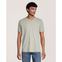 T-shirt extensible de coupe moderne à encolure en V pour hommes, Denver Hayes Front_Flat