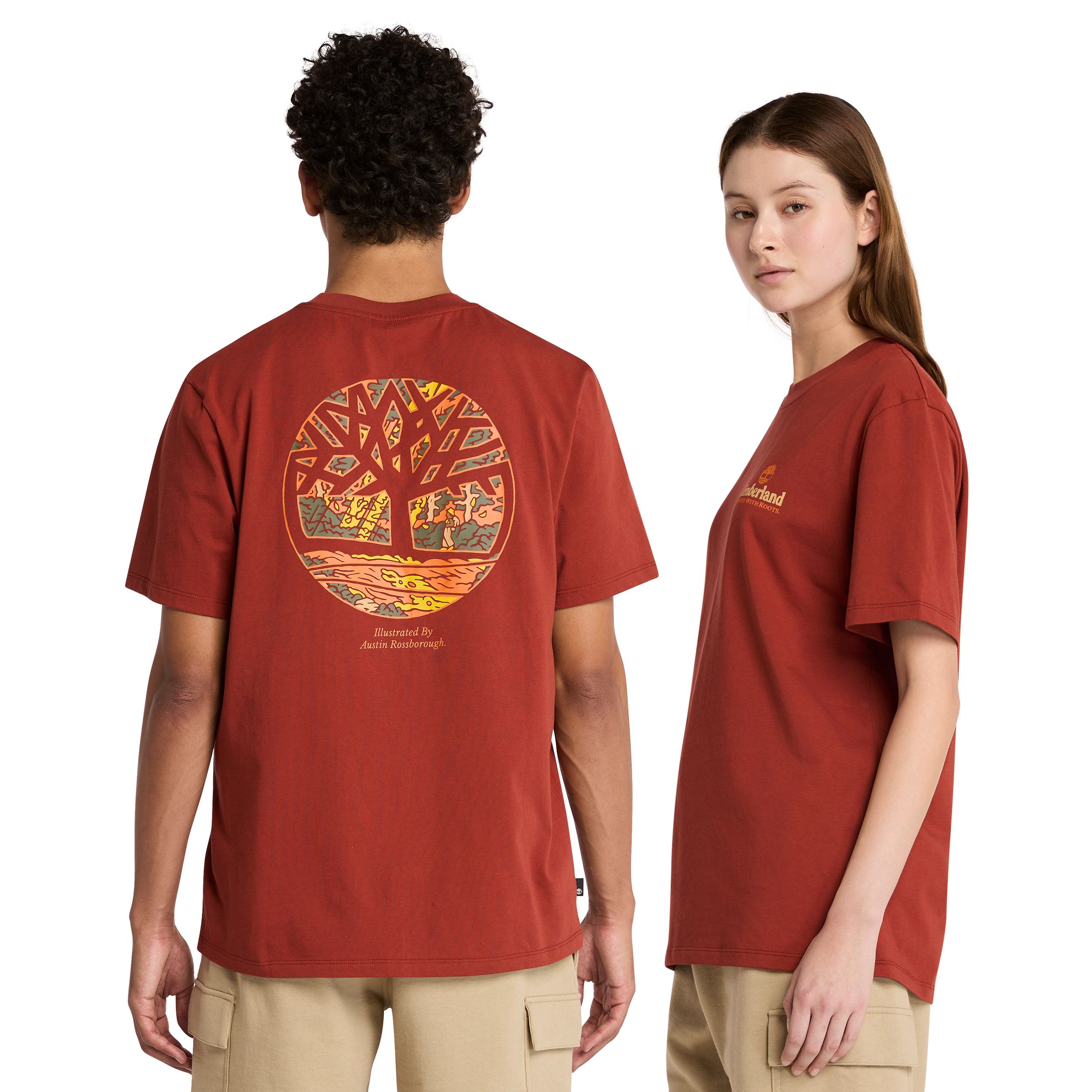 T-shirt graphique pour hommes, arbre au dos, Timberland