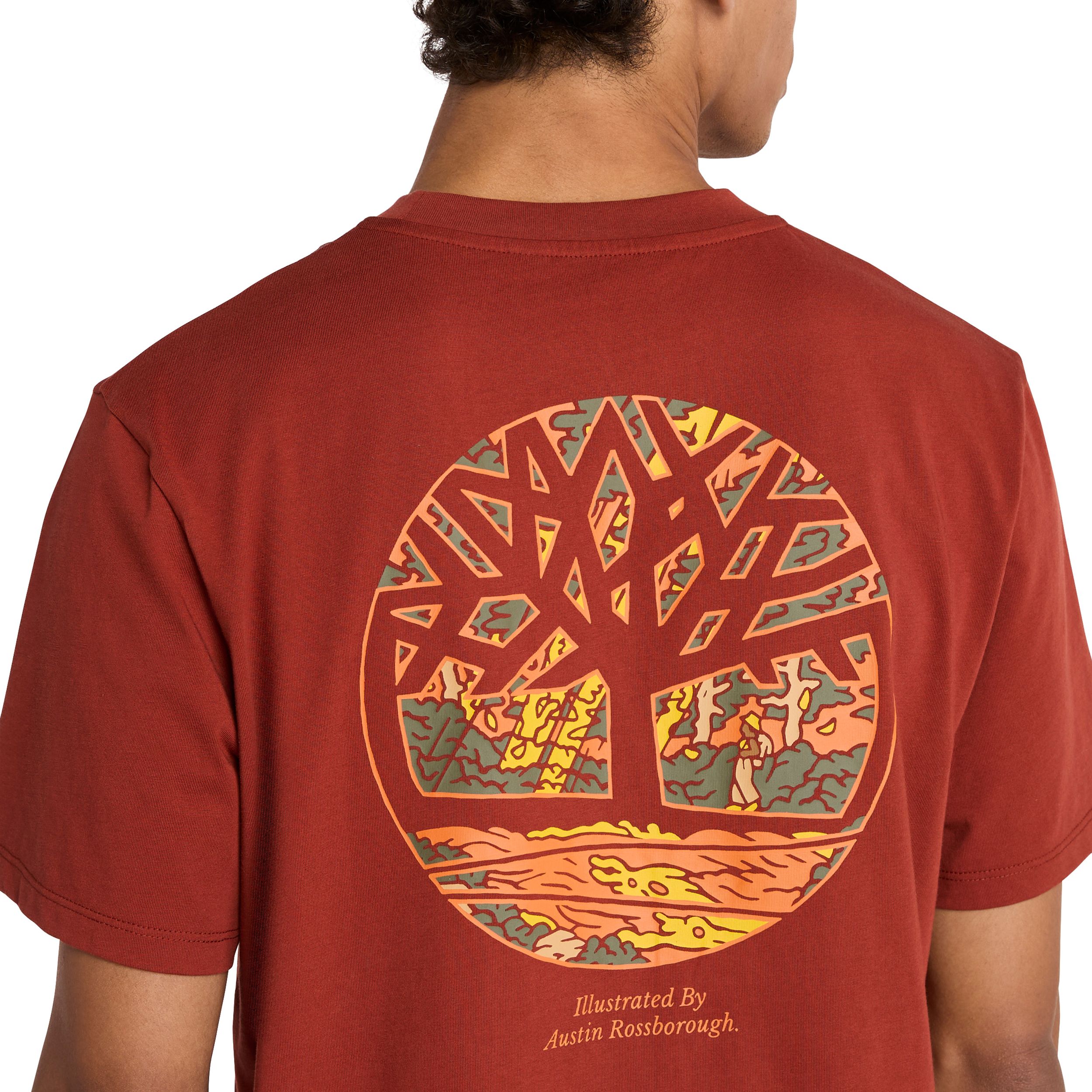 T-shirt graphique pour hommes, arbre au dos, Timberland