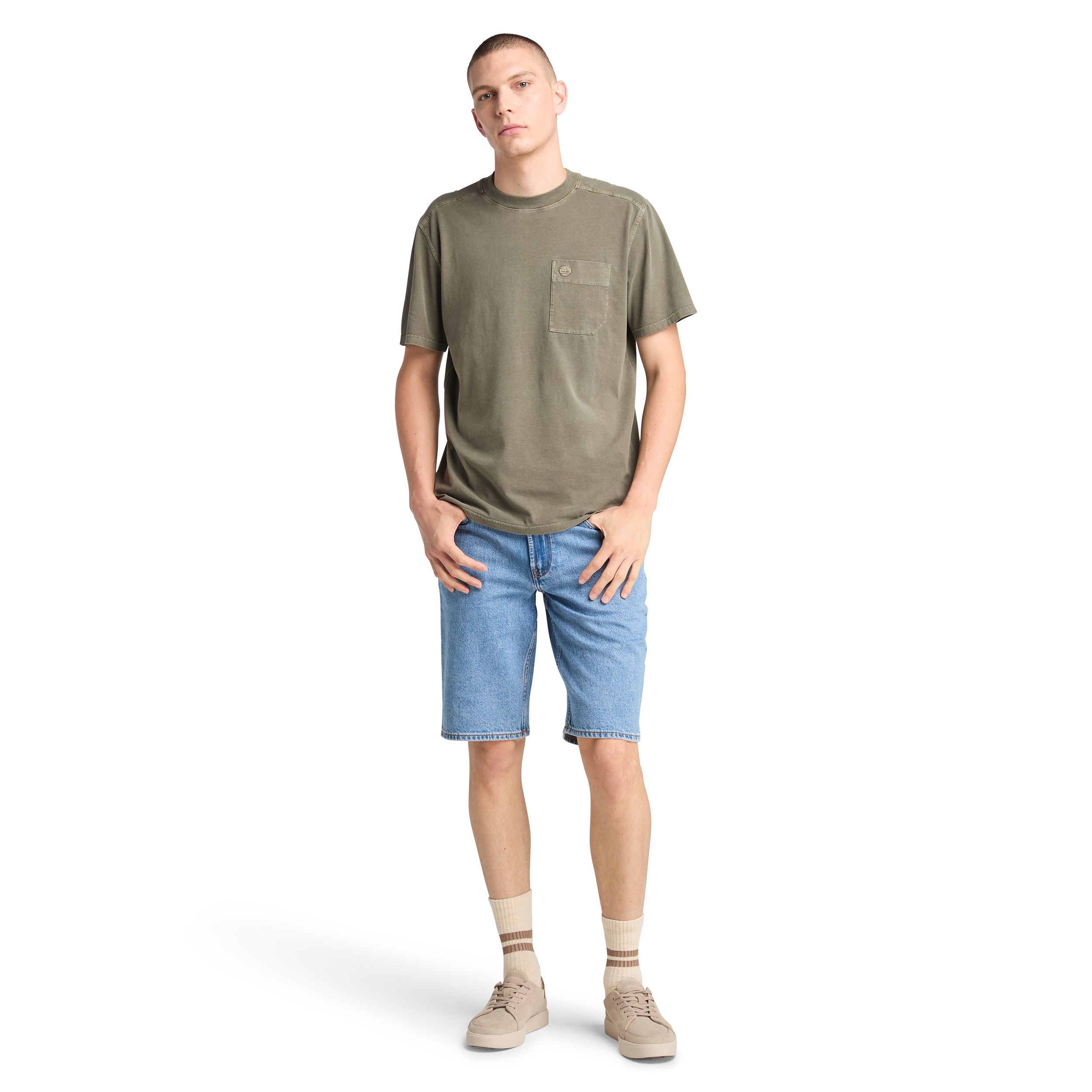 T-shirt teint en pièce à logo d'arbre pour hommes, Timberland