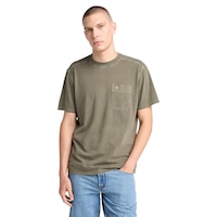 T-shirt teint en pièce à logo d'arbre pour hommes, Timberland
