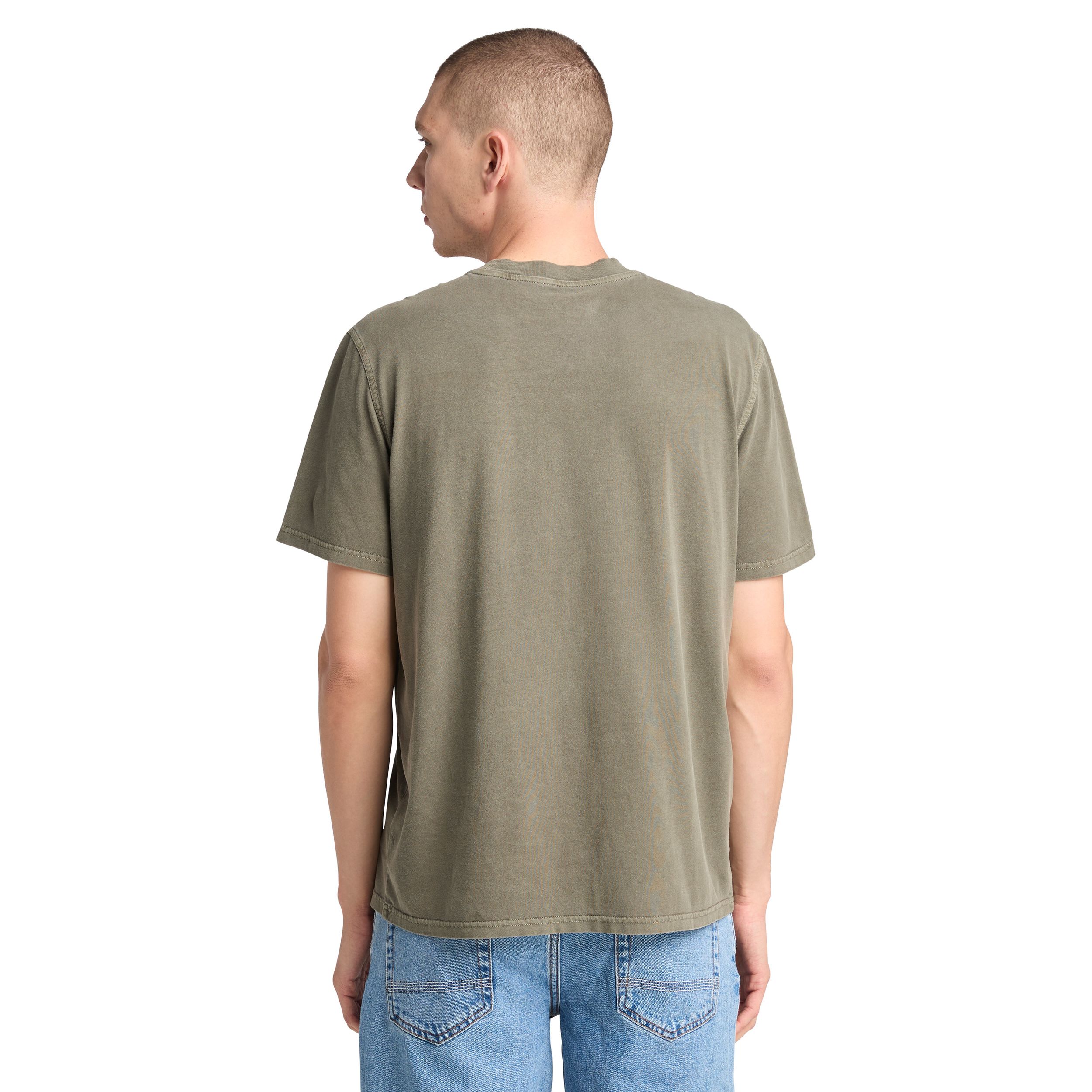 T-shirt teint en pièce à logo d'arbre pour hommes, Timberland