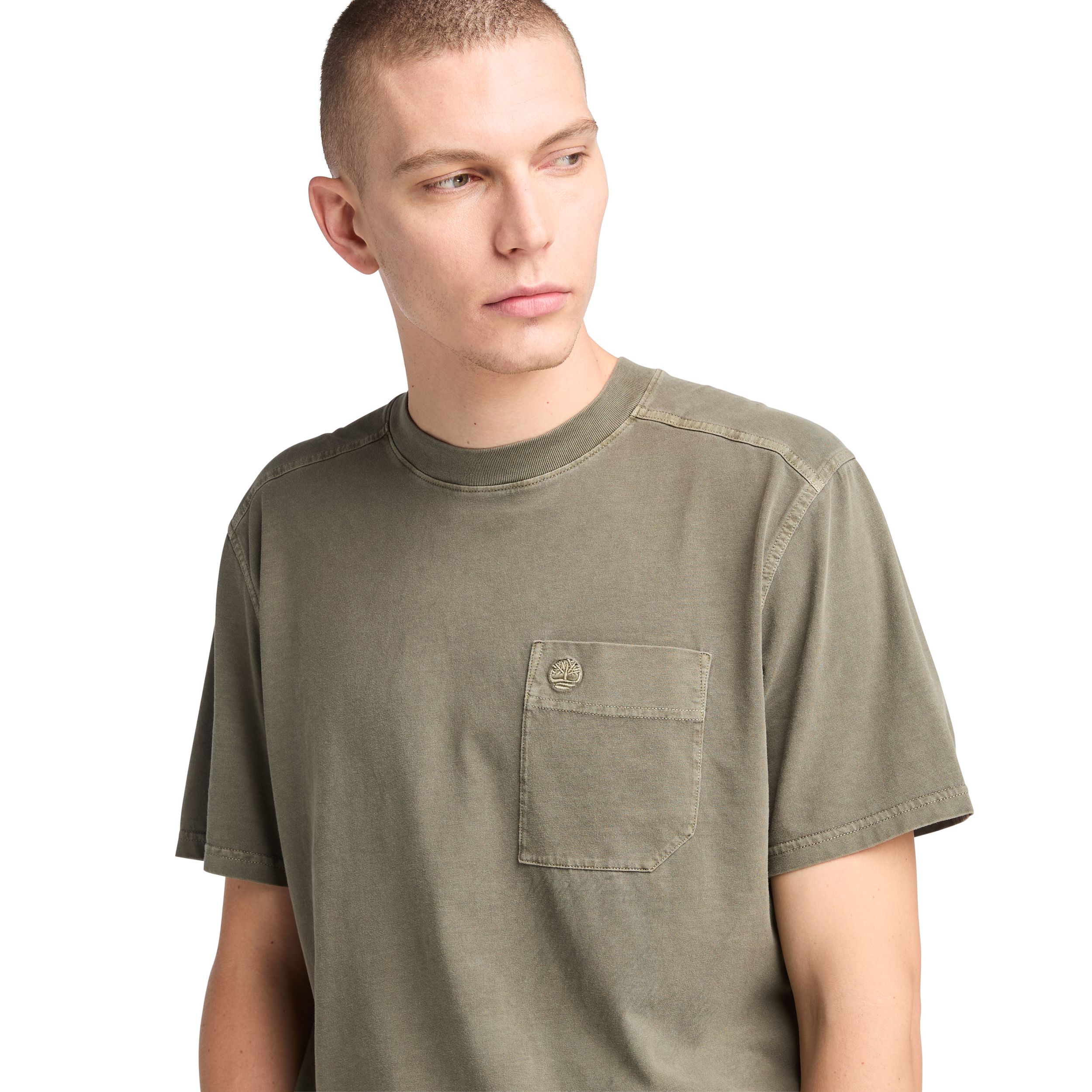 T-shirt teint en pièce à logo d'arbre pour hommes, Timberland