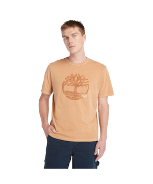Timberland Men's Graphic Logo Garment Dye T Shirt