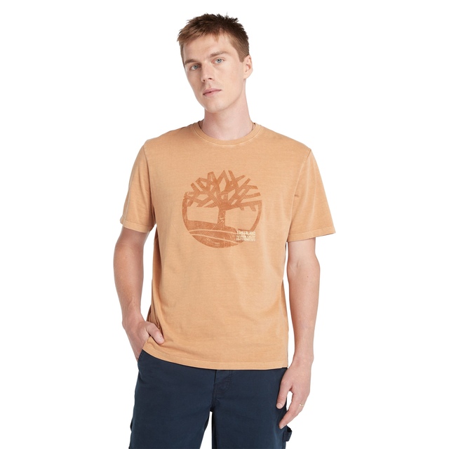 Timberland Men's Graphic Logo Garment Dye T Shirt