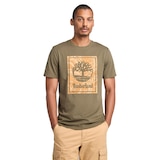 T-shirt graphique superposé avec carré camouflage pour hommes, Timberland Front_Flat